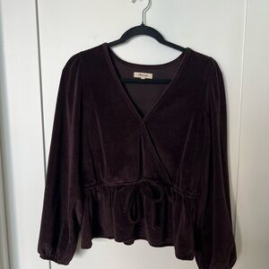 Madewell Deep Purple Wrap Blouse